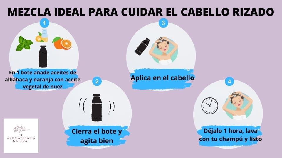 Mezcla ideal de aceites esenciales para el pelo rizado